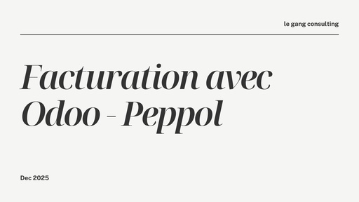 Le module Facturation + Peppol