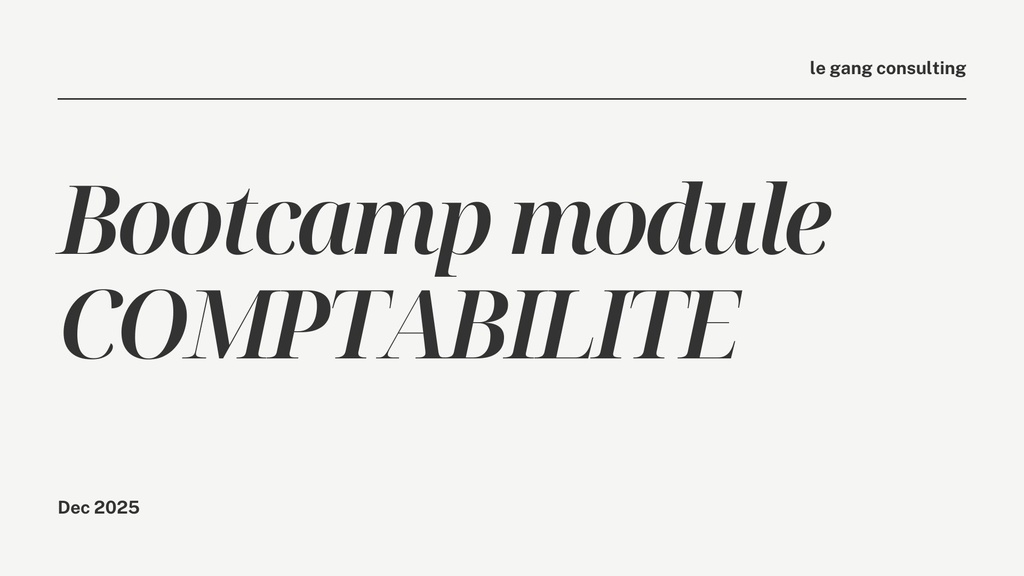 Comptabilité de A à Z sur Odoo