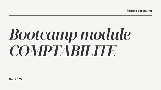 BOOTCAMP Comptabilité sur Odoo